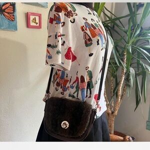 American Vintage Black Fur Crossbody Bag